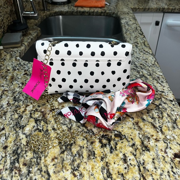 NWT Betsey Johnson Polka dot Crossbody 5.5X9 - Picture 2 of 6